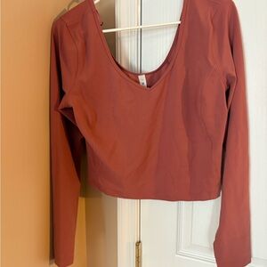 lululemon athletica Rust Long Sleeve Blouse